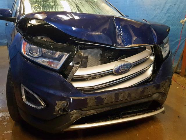 2FMPK4J9XGBC20215 - 2016 FORD EDGE SEL BLUE photo 9