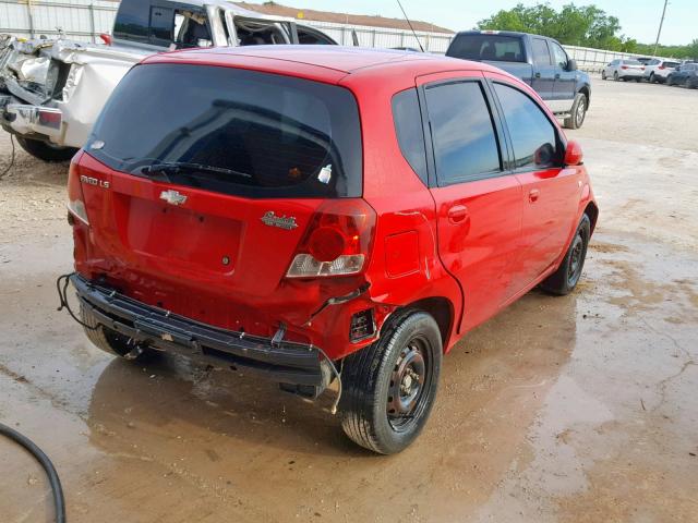 KL1TD66666B640900 - 2006 CHEVROLET AVEO BASE Qırmızı foto 4