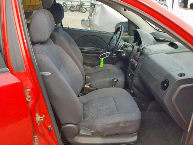 KL1TD66666B640900 - 2006 CHEVROLET AVEO BASE Qırmızı foto 5