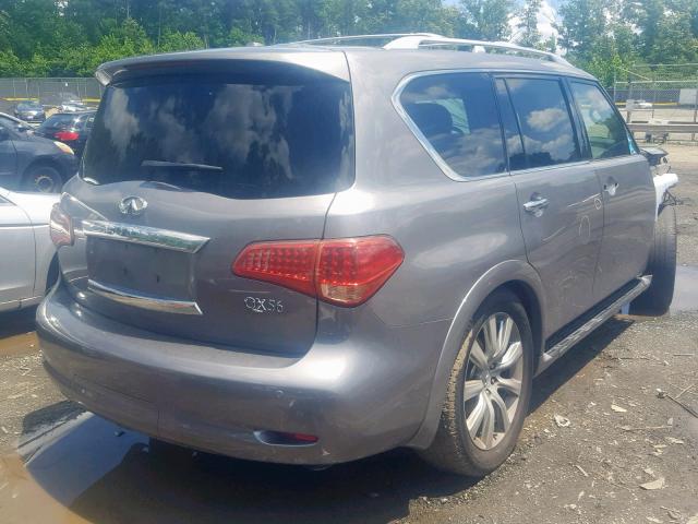 JN8AZ2NC4B9300393 - 2011 INFINITI QX56 SILVER photo 4