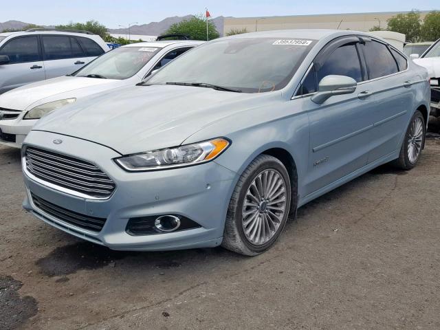 3FA6P0RU9ER177722 - 2014 FORD FUSION TIT BLUE photo 2