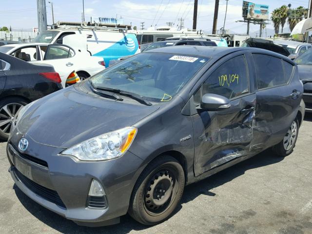 JTDKDTB34E1082998 - 2014 TOYOTA PRIUS C GRAY photo 2