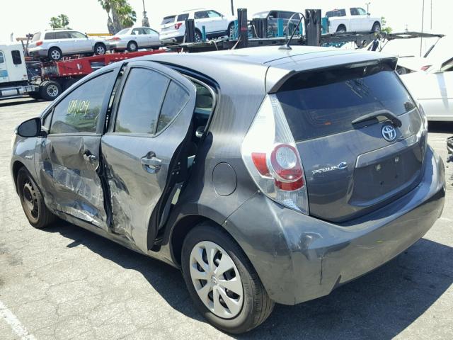 JTDKDTB34E1082998 - 2014 TOYOTA PRIUS C GRAY photo 3