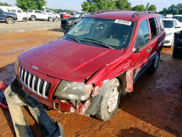 1J4GX48S84C114365 - 2004 JEEP GRAND CHER BURGUNDY photo 2