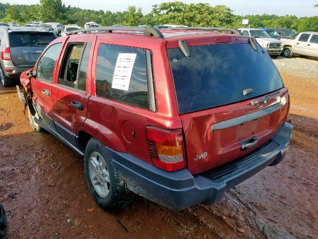 1J4GX48S84C114365 - 2004 JEEP GRAND CHER BURGUNDY photo 3