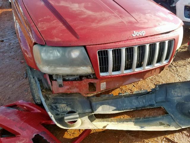 1J4GX48S84C114365 - 2004 JEEP GRAND CHER BURGUNDY photo 9