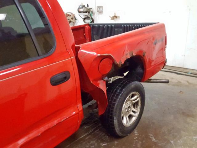 1D7HG38N84S640151 - 2004 DODGE DAKOTA QUA RED photo 10