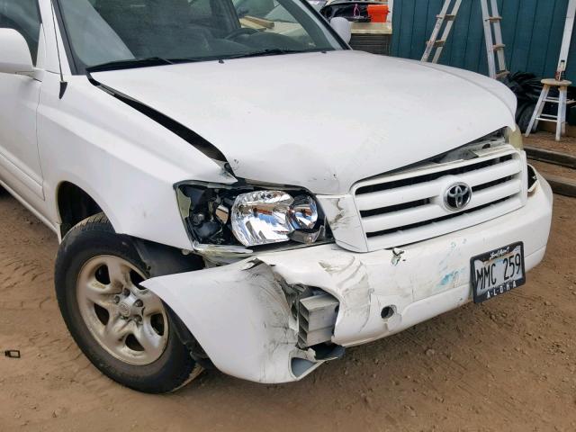 JTEGD21A240090503 - 2004 TOYOTA HIGHLANDER WHITE photo 9