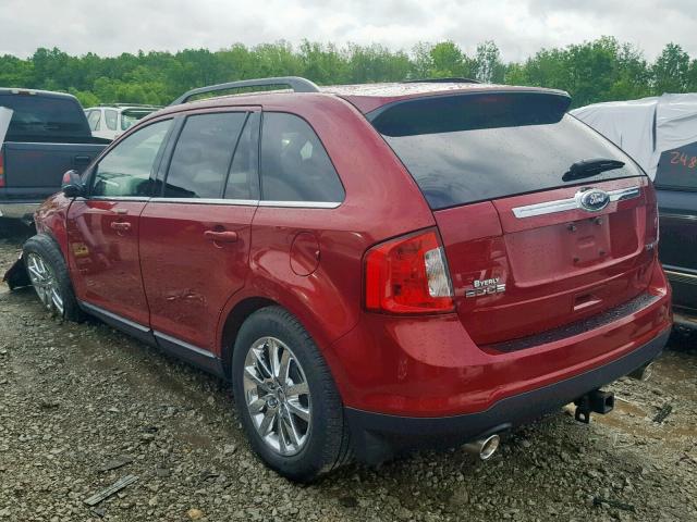 2FMDK3KC2DBE24364 - 2013 FORD EDGE LIMIT RED photo 3