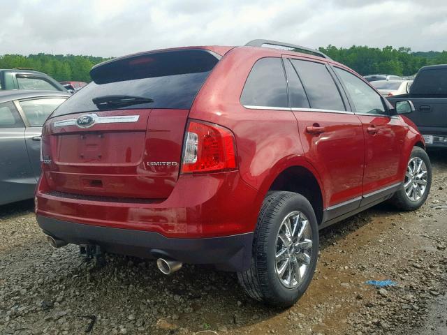 2FMDK3KC2DBE24364 - 2013 FORD EDGE LIMIT RED photo 4