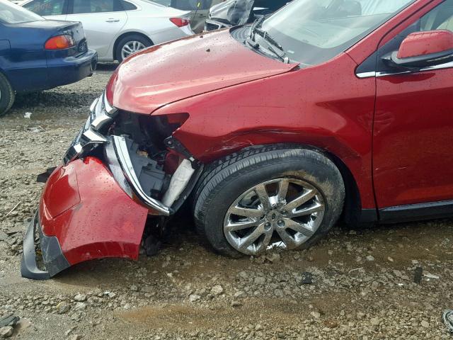 2FMDK3KC2DBE24364 - 2013 FORD EDGE LIMIT RED photo 9