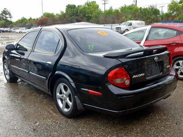 JN1CA31D81T816874 - 2001 NISSAN MAXIMA GXE BLACK photo 3