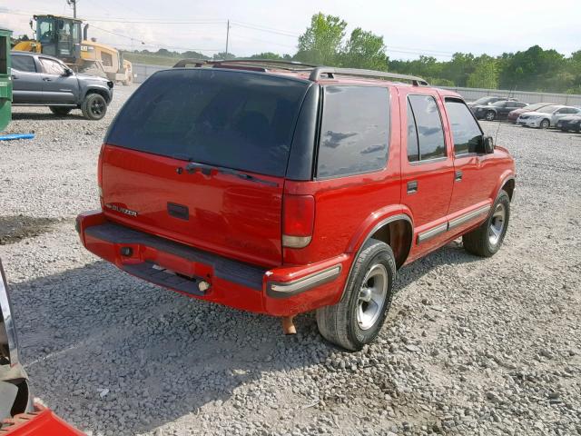 1GNCS13W0X2133294 - 1999 CHEVROLET BLAZER RED photo 4