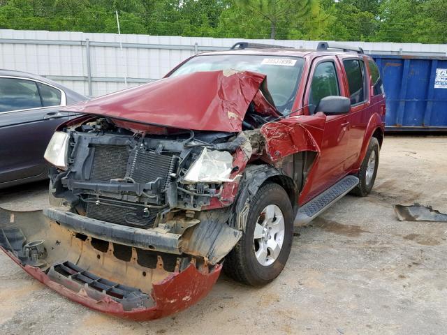 5N1AR18B18C635935 - 2008 NISSAN PATHFINDER BURGUNDY photo 2