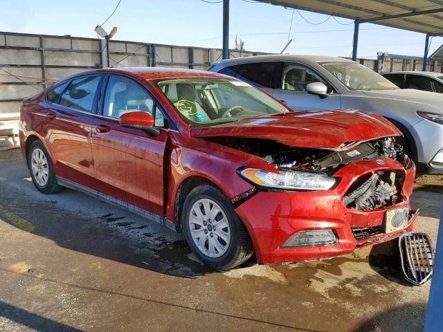 3FA6P0G77DR215394 - 2013 FORD FUSION S RED photo 1