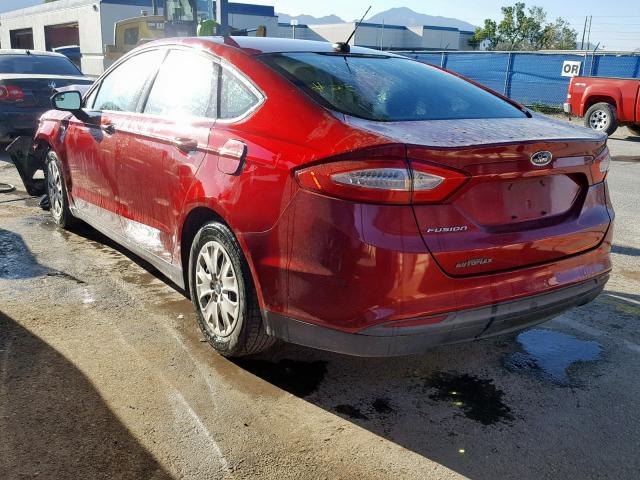 3FA6P0G77DR215394 - 2013 FORD FUSION S RED photo 3