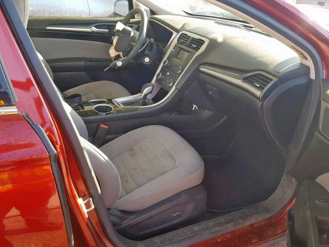 3FA6P0G77DR215394 - 2013 FORD FUSION S RED photo 5
