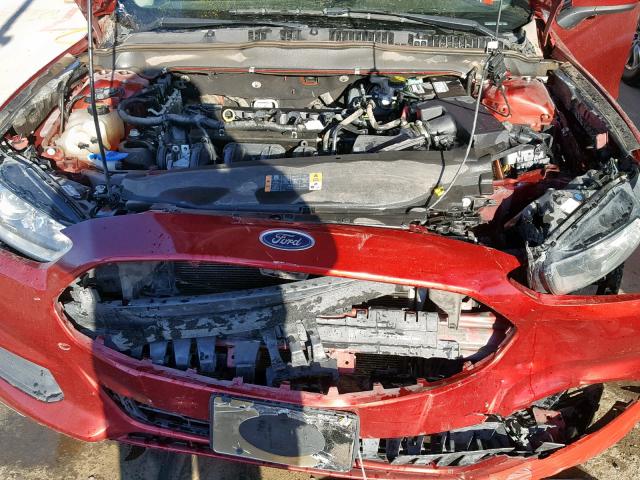 3FA6P0G77DR215394 - 2013 FORD FUSION S RED photo 7