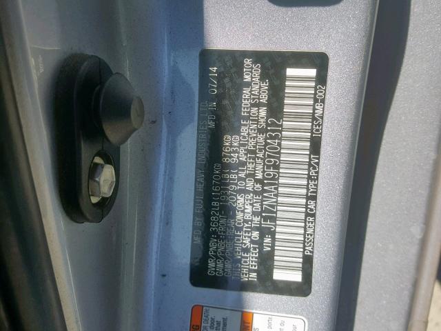 JF1ZNAA19F9704312 - 2015 TOYOTA SCION FR-S SILVER photo 10