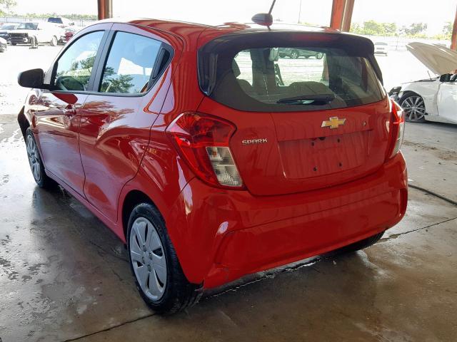 KL8CB6SAXJC483375 - 2018 CHEVROLET SPARK LS RED photo 3