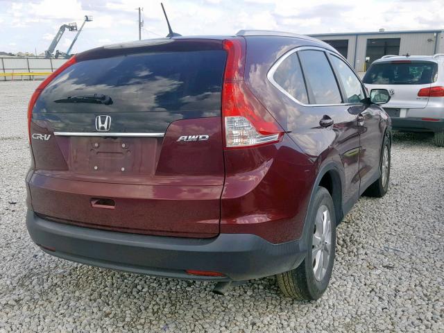 5J6RM4H76CL050466 - 2012 HONDA CR-V EXL RED photo 4