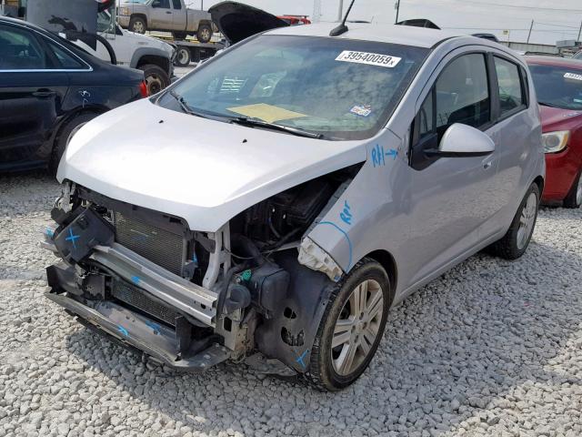 KL8CD6S90EC518883 - 2014 CHEVROLET SPARK 1LT SILVER photo 2