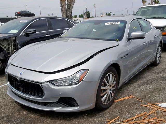 ZAM57XSA4E1091481 - 2014 MASERATI GHIBLI SILVER photo 2