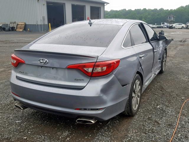 5NPE34AF2FH148041 - 2015 HYUNDAI SONATA SPO SILVER photo 4