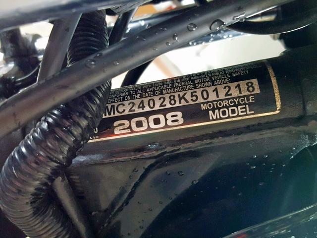 JH2MC24028K501218 - 2008 HONDA CB250 BLACK photo 10