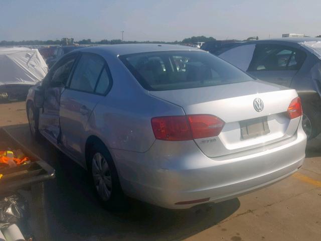 3VW2K7AJ2DM216886 - 2013 VOLKSWAGEN JETTA BASE 银色 照片 3