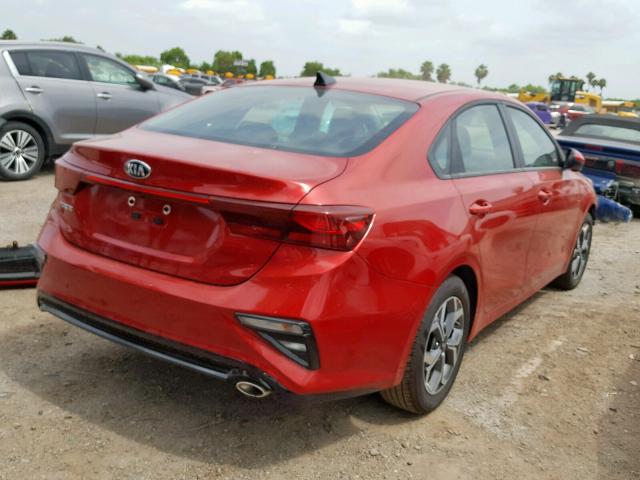 3KPF24ADXKE109797 - 2019 KIA FORTE FE RED photo 4