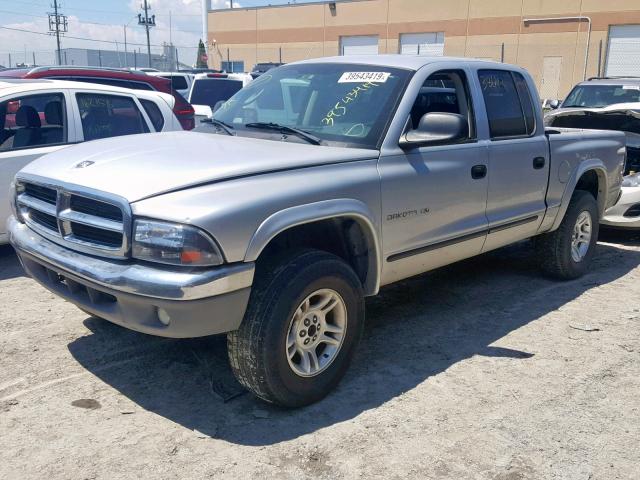 1B7HG48NX2S539786 - 2002 DODGE DAKOTA QUA GRAY photo 2