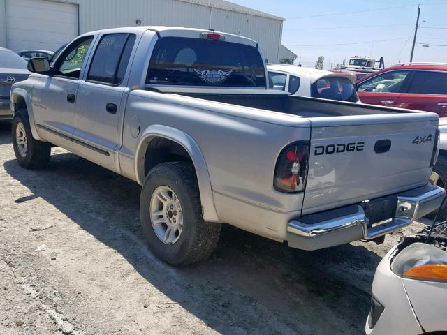 1B7HG48NX2S539786 - 2002 DODGE DAKOTA QUA GRAY photo 3