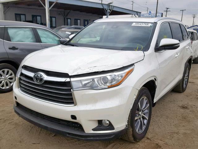 5TDKZRFH9KS560079 - 2019 TOYOTA HIGHLANDER WHITE photo 2