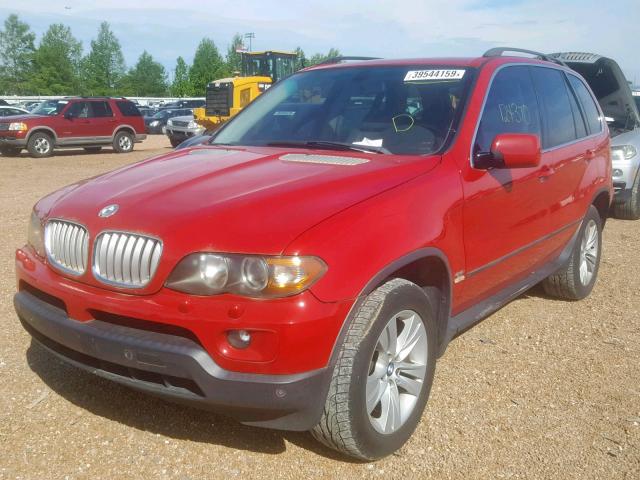 5UXFB53585LV10366 - 2005 BMW X5 4.4I RED photo 2