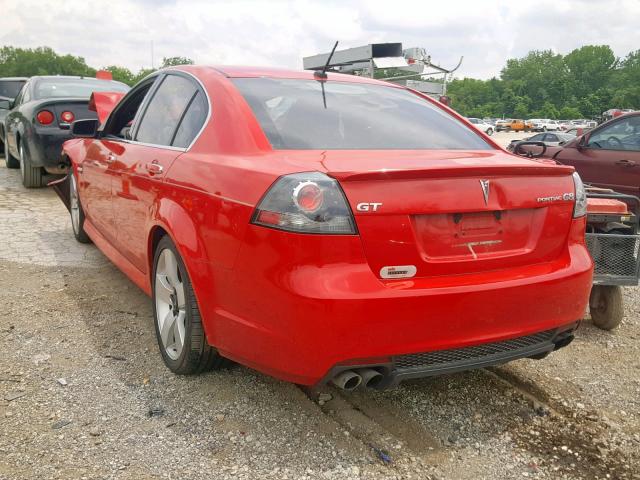 6G2EC57Y39L195956 - 2009 PONTIAC G8 GT RED photo 3