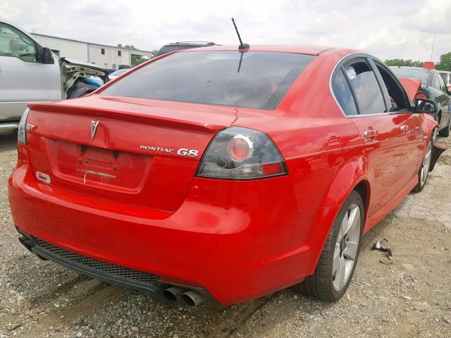 6G2EC57Y39L195956 - 2009 PONTIAC G8 GT RED photo 4