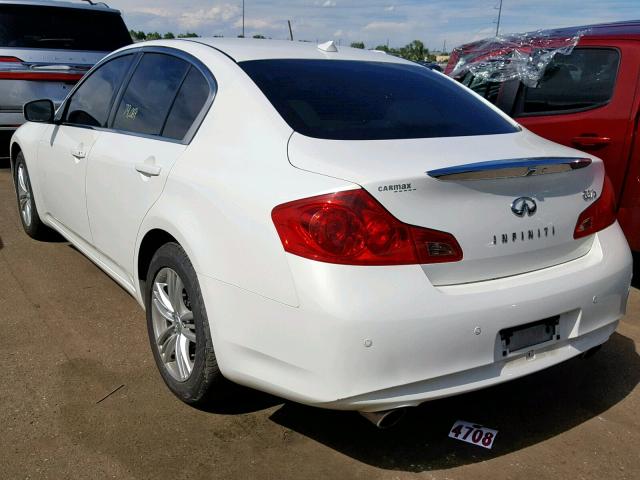 JN1CV6AR4DM762795 - 2013 INFINITI G37 WHITE photo 3