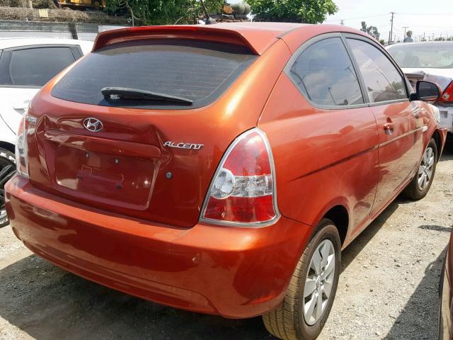 KMHCM3AC0AU169615 - 2010 HYUNDAI ACCENT BLU ORANGE photo 4