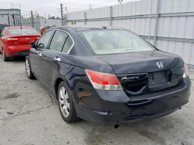 1HGCP36888A060249 - 2008 HONDA ACCORD EXL BLACK photo 3