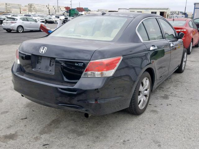 1HGCP36888A060249 - 2008 HONDA ACCORD EXL BLACK photo 4