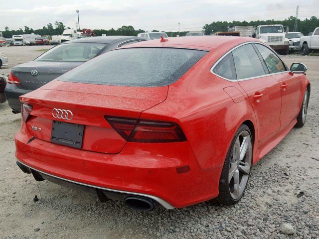 WUAW2AFC2GN904881 - 2016 AUDI RS7 RED photo 4