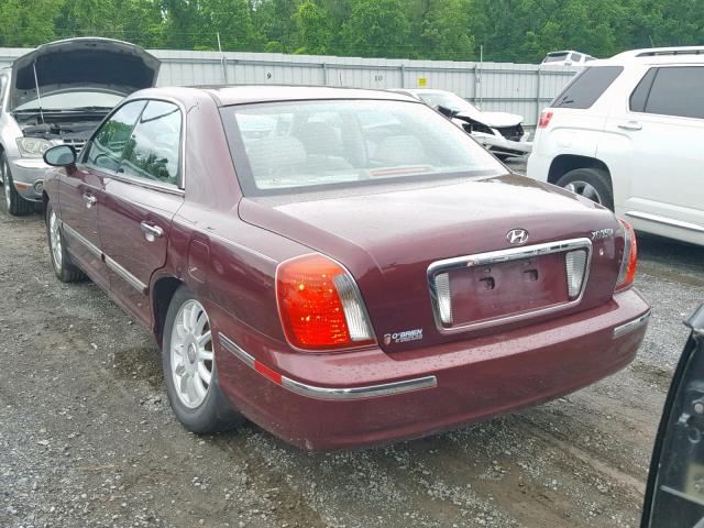 KMHFU45E24A354978 - 2004 HYUNDAI XG 350 BURGUNDY photo 3