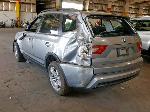 WBXPA93406WG82579 - 2006 BMW X3 3.0I GRAY photo 3