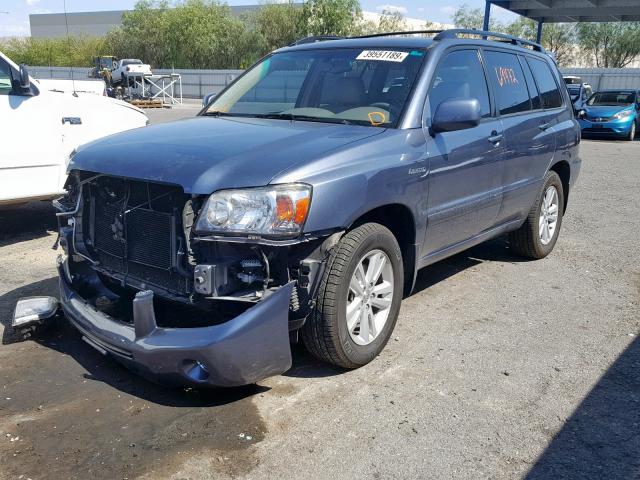 JTEDW21A260002050 - 2006 TOYOTA HIGHLANDER BLUE photo 2