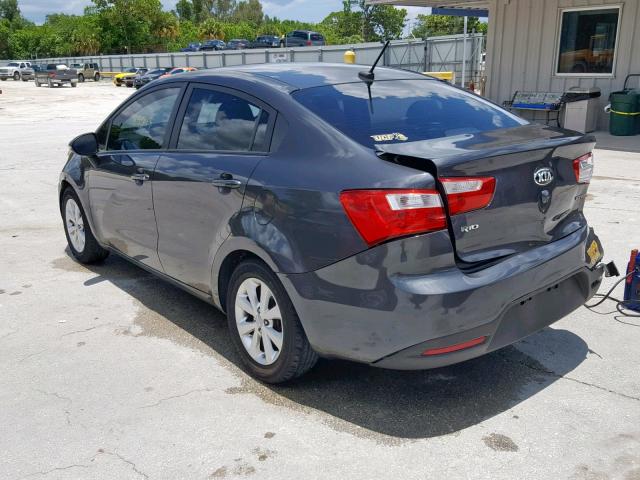 KNADN4A3XD6283168 - 2013 KIA RIO EX CHARCOAL photo 3