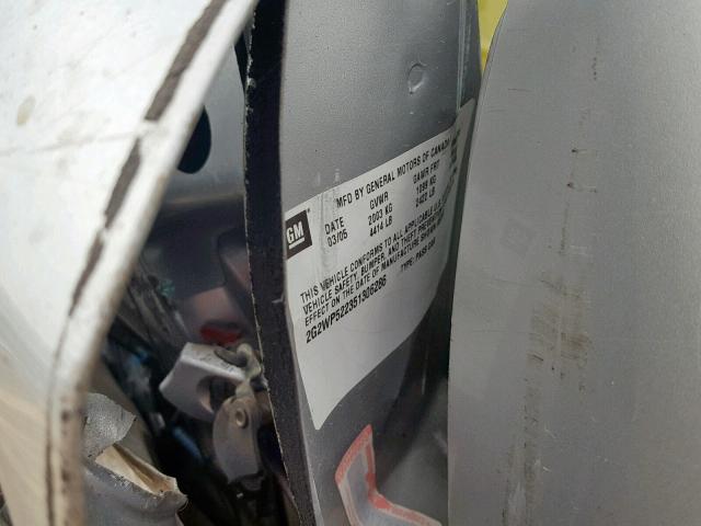 2G2WP522351306286 - 2005 PONTIAC GRAND PRIX SILVER photo 10