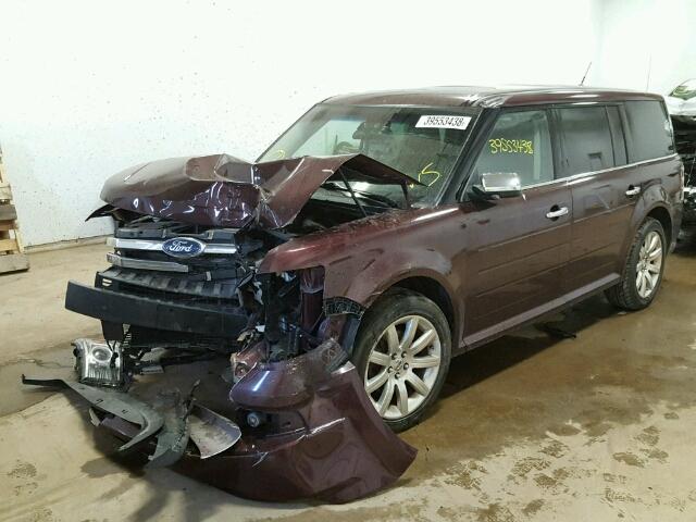 2FMGK5DCXBBD12995 - 2011 FORD FLEX LIMIT MAROON photo 2