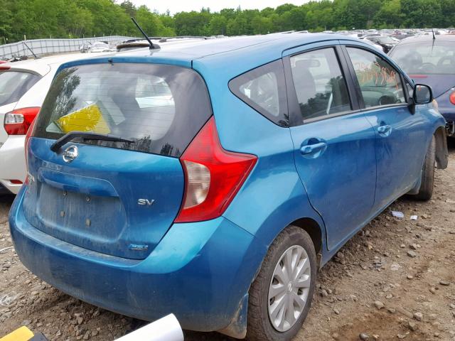 3N1CE2CP1EL407275 - 2014 NISSAN VERSA NOTE TEAL photo 4