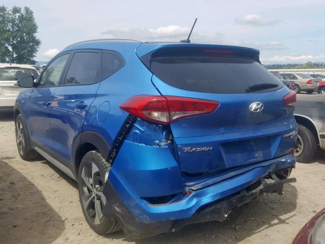 KM8J3CA27HU401932 - 2017 HYUNDAI TUCSON LIM BLUE photo 3